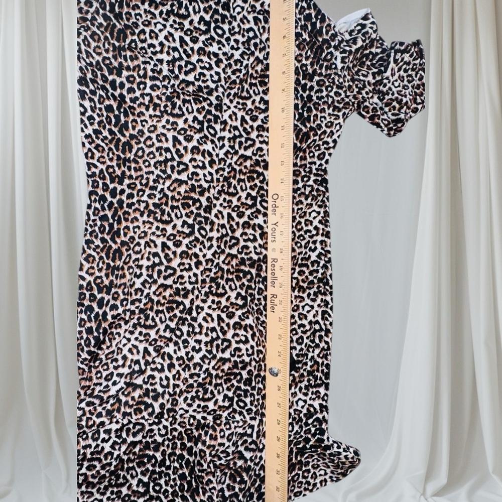 La Diosa Bodycon Sheath Leopard Print Cold Shoulder Dress Large EUC - Picture 6 of 10